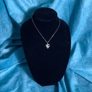 Gucci Sterling Silver 925 Heart G Charm Choker Necklace 14-16in